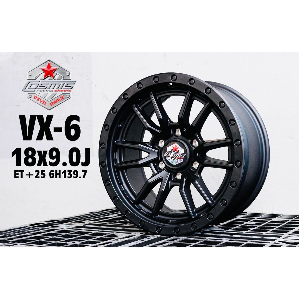 ล้อแม็ก ขอบ18 6H139.7 COSMIS DEVL/F6-R 18x9.0 ET25 CB106 สีดำ🎏ราคาชุด4วง✅ แถมจุ๊บเหล็ก👍 มีรับประกันน