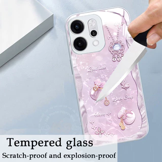 เคส OPPO Reno 14 15 14F 13F 15F 13 5G เคส OPPO Reno 13 15 14 Pro Max 5G Case กระเป๋านําโชคดีโคลเวอร์สร้อยคอกันกระแทกพร้อมขอบซิลิโคนนุ่ม 2025 ใหม่หรูหรากระจกเคสโทรศัพท์สําหรับเด็กผู้หญิงผู้หญิงนักเรียน