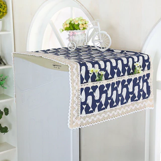 ผ้าคลุมกันฝุ่นตู้เย็น 1 ชิ้น กันฝุ่น พร้อมถุงเก็บ ผ้าตู้เย็น ทนทาน 55x120 ซม. ซักผ้าผ้าฝ้ายลินิน | ผ้าขนหนู