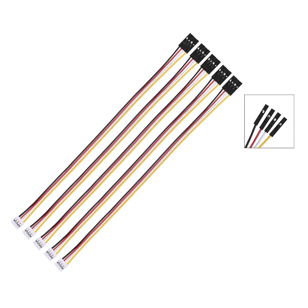 HY2.0-4Pin to 2.54mm Pitch 1P Female Connector, 20cm Length, Tinned Copper Wire, 1007 24#AWG Standar