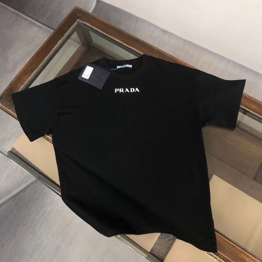 ใหม่สไตล์ฤดูร้อนถนนสวมผ้าฝ้ายแท้ที่เรียบง่ายเสื้อยืดพิมพ์ตัวอักษรขนาดเล็กแขนสั้นคอกลมหลวมสบายๆผู้ชายผู้หญิง