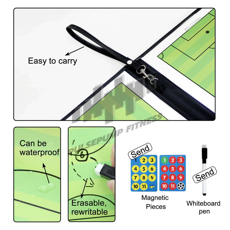 โค้ชกระดานวางแผน กระดานแม่เหล็กวางแผนฟุตบอล กระดานฟุตบอล พกพาได้ง่าย สามารถพับได้ Soccer Coach Match Training คลิปบอร์ด - รูปที่ 4