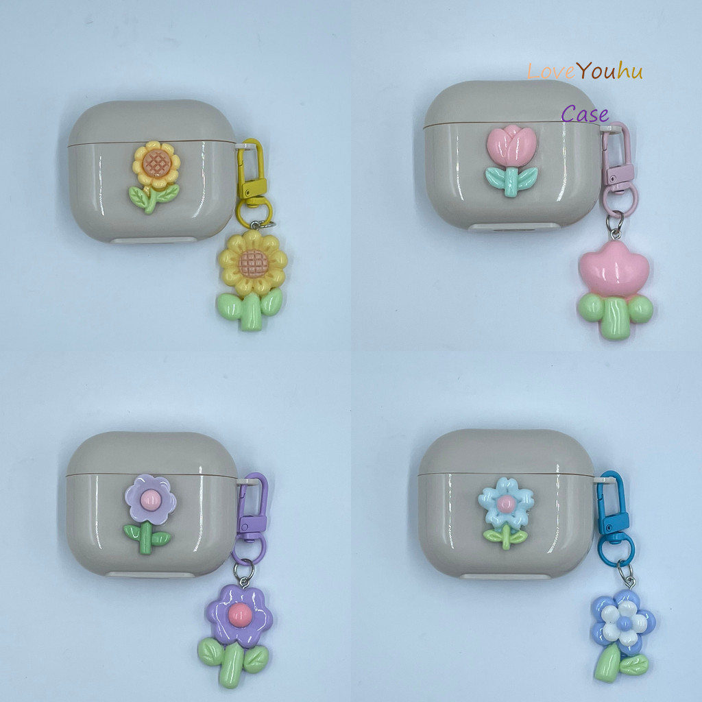 Loveyouhu สําหรับ GOOJODOQ J228 J229 AI เคสหูฟัง ลายดอกไม้น่ารัก