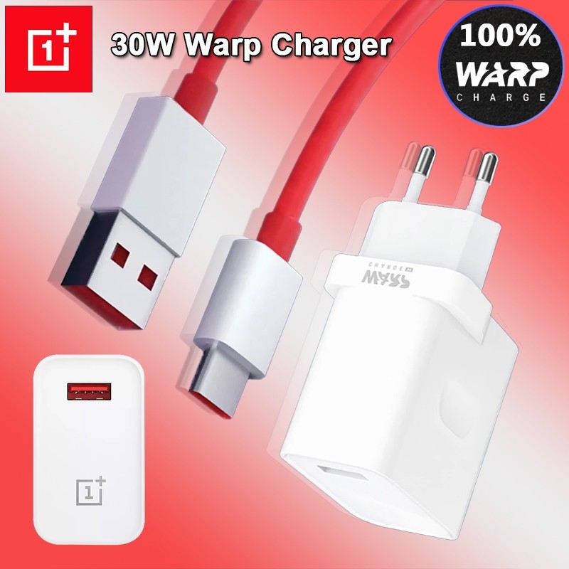 Oneplus 30W Super Dash/Warp Charger 5V/6A 30W Fast Charging Adapter 1M 6A TYPE C สําหรับ OnePlus 5T 