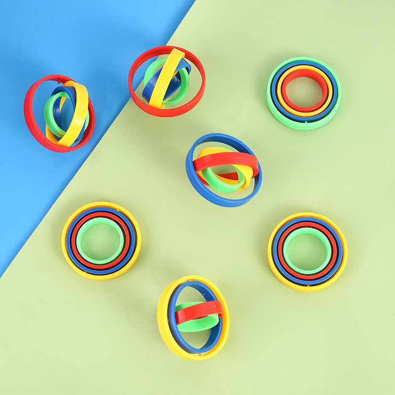 สากลปั่นด้านบนแครอทแหวนเฉื่อยหมุนนิ้วปั่นด้านบนของเล่นเด็กผู้ใหญ่ของเล่นบีบอัด - รูปที่ 2