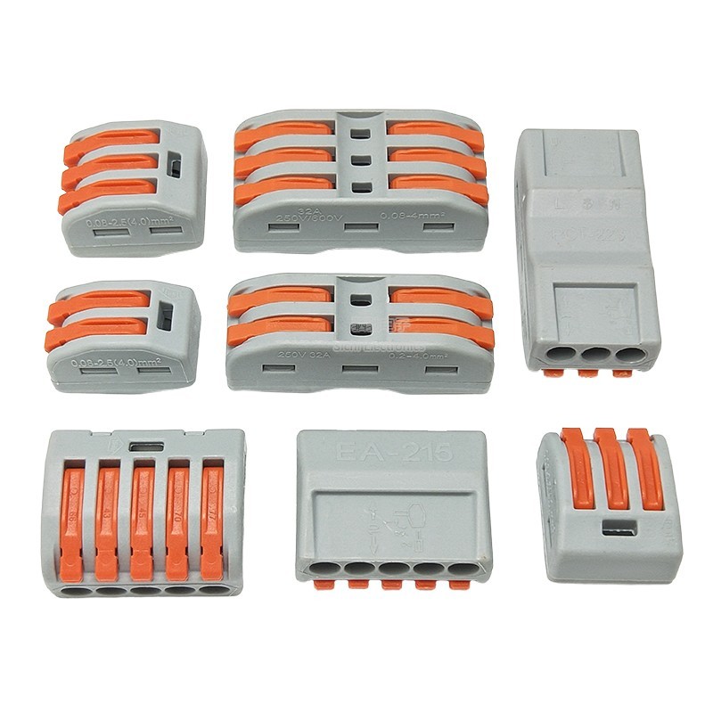 PCT Quick Terminal Block กดปลั๊กขั้วต่อก้นสองในสองออก 2P เชื่อมต่อกันน้ำขนาน