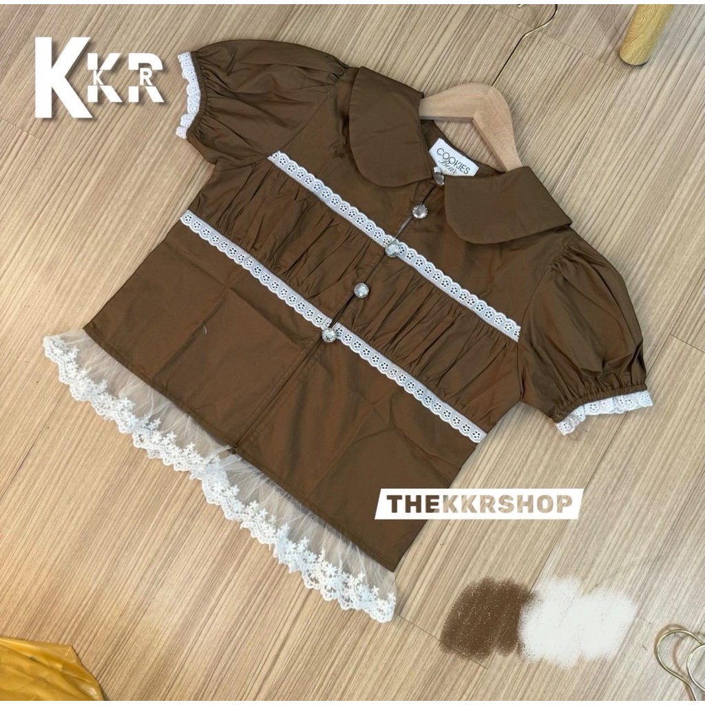 KKR SNOW9807 เสื้อลำลอง คอปก ชายเสื้อลูกไม้ ใส่เที่ยว ถ่ายรูป คาเฟ่ได้ มีสินค้าพร้อมส่ง