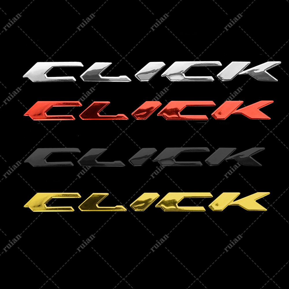 2pcs Multi-สี 3D Honda Click และ 125i หรือ 150i Emboss Letter Emblem กันน้ํา Badge Decal ถังสติกเกอร์นุ่มสําหรับรถจักรยานยนต์ Decor