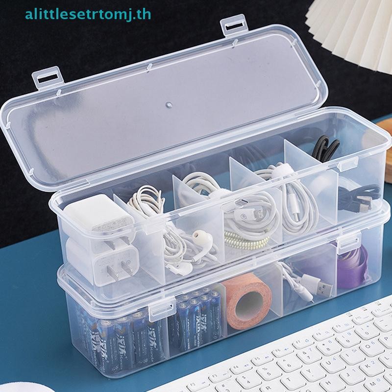 Alittlese โปร่งใสสายเคเบิลข้อมูล Organizer Case Classification การ์ดกันฝุ่นพร้อมฝาปิด Clutter คอลเลกชันกล่องสําหรับ Office Home TH