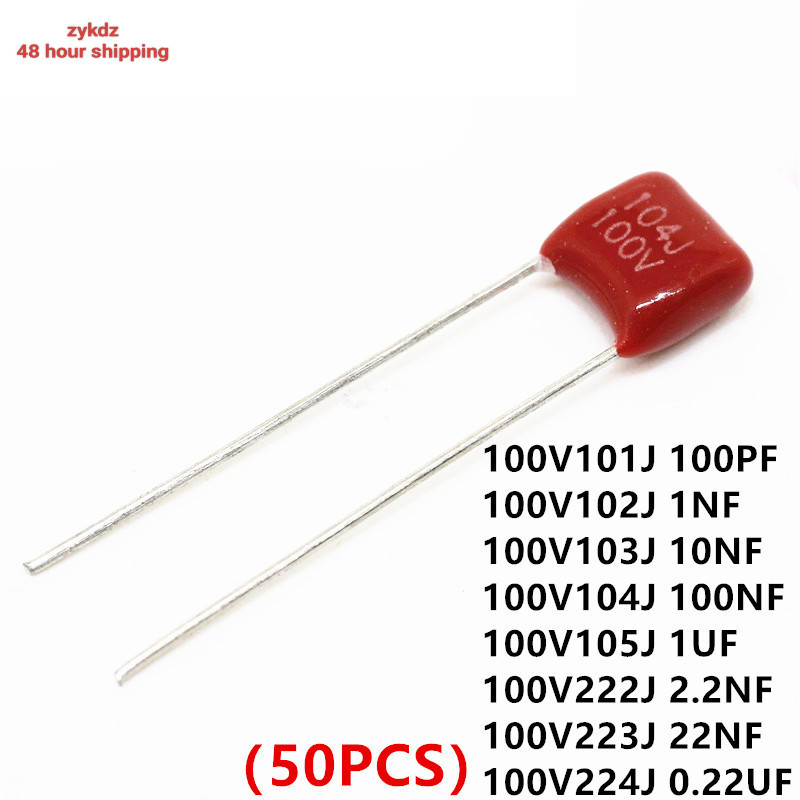 100PCS 100V 101J 102J 103J 104J 105J 222J 223J 472J 473J 221 0.01UF 0.1uF 1UF 2.2NF 4.7NF 10NF 100PF