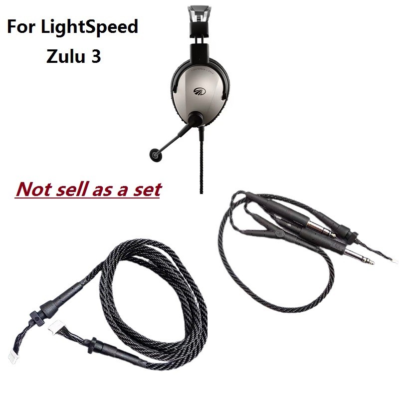 สายหูฟังใหม่สําหรับ LightSpeed Zulu 3 Aviation Headset เปลี่ยนสายเชื่อมต่ออะไหล่