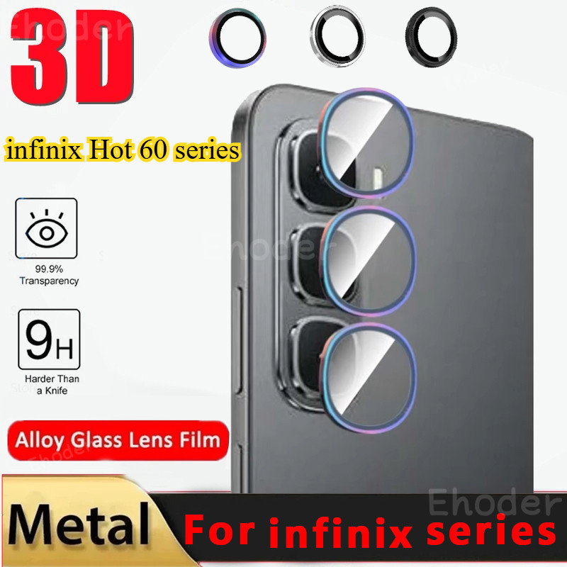 กล้องโลหะสําหรับ infinix Hot 60i 60Pro Plus 4G 5G 2025 กระจกนิรภัยเลนส์แหวนสําหรับ infinix Hot60 Hot60i 60i Hot60Pro Hot60Pro Plus 60Pro + ฝาครอบเลนส์