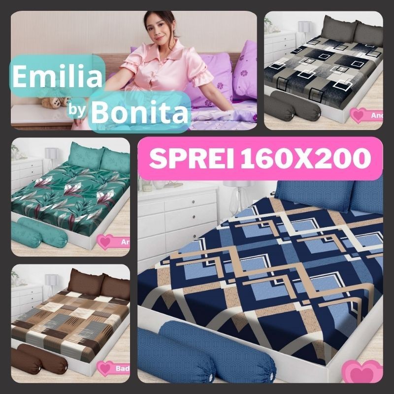 SHOB.SHOP ผ้าปูที่นอน Emilia By Bonita Queen 160x200 ลายจุดลายดอกไม้