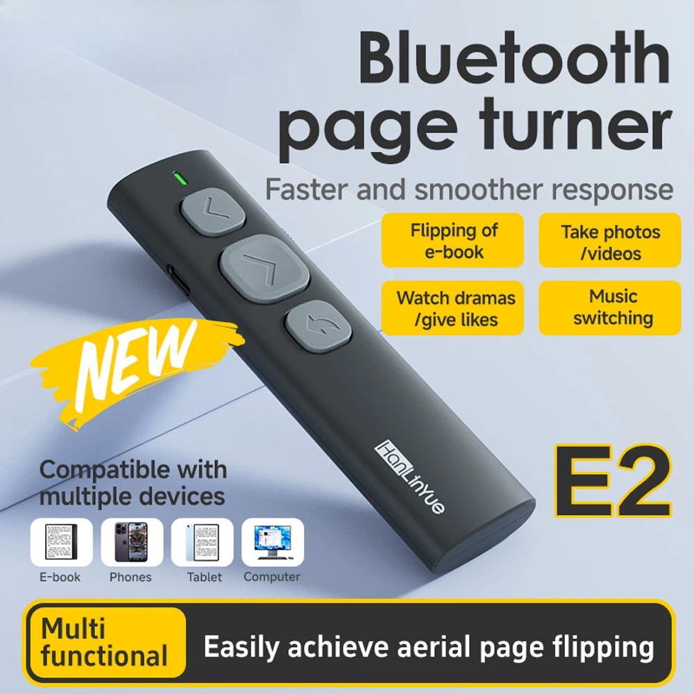 รีโมทบลูทูธไร้สาย​ Bluetooth​ Remote​ สำหรับ​ ​Boox​ E-Reader​ Meebook​ ipad tablet เปลี่ยน​หน้าหนัง