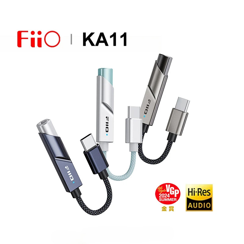 FiiO KA11 USB-C ถึง 3.5 มม.อะแดปเตอร์เสียง 32bit/384KHz Type-C ถึง 3.5 มม.USB HiFi DAC เครื่องขยายเส