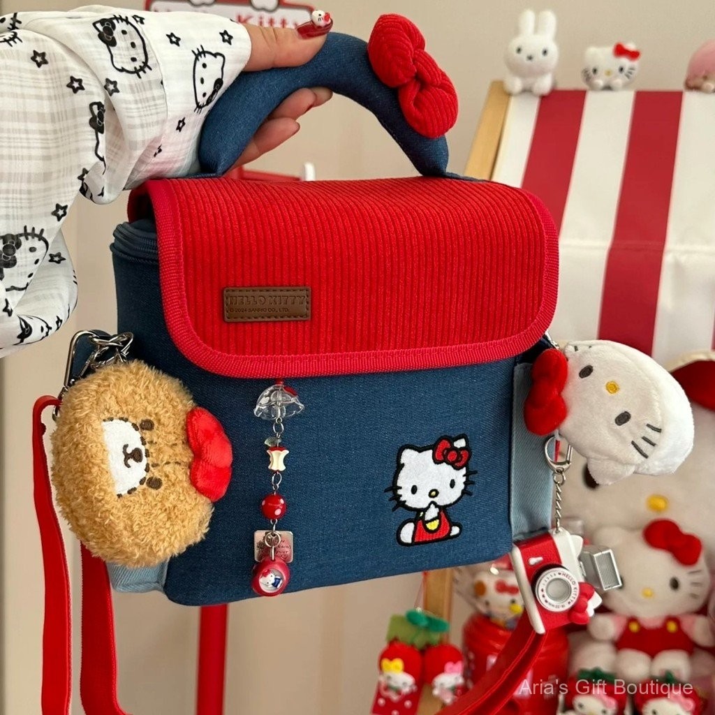 [Aria] Hellokitty เหมาะสําหรับ Fuji Canon Sony กระเป๋ากล้องโพลารอยด์ Messenger Bag SLR
