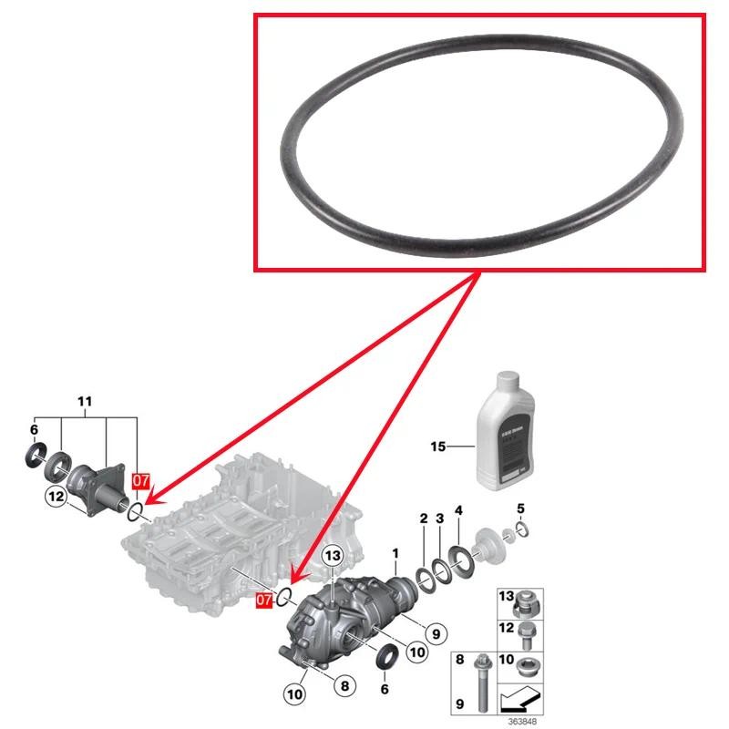 Differential Final Drive Seal ปะเก็นโอริง 31511213527 สําหรับ BMW F30 F34 F36 F07 F10 F06 F02 G12 E8