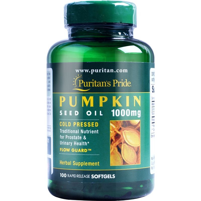 Priple Pumpkin Seed Oil Soft Capsules 1,000 มก. 100 แคปซูลนําเข้าจากสหรัฐอเมริกา Pumpkin Seed Capsul