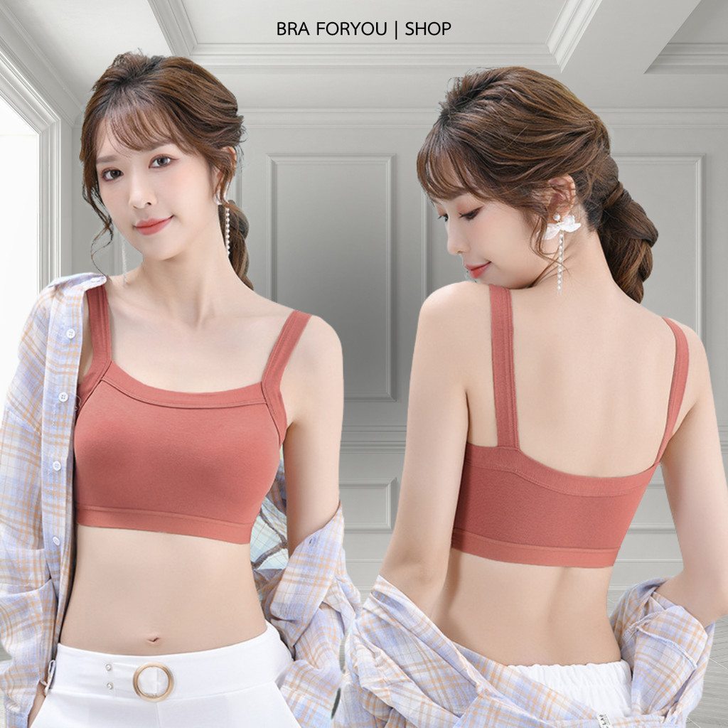 Bra Foryou เสื้อชั้นในสปอร์ตบรา ผ้าเนื้อคอตตอนแท้ ทรงสวย 1975 ผ้านิ่มไร้โครง มีฟองน้ำในตัว