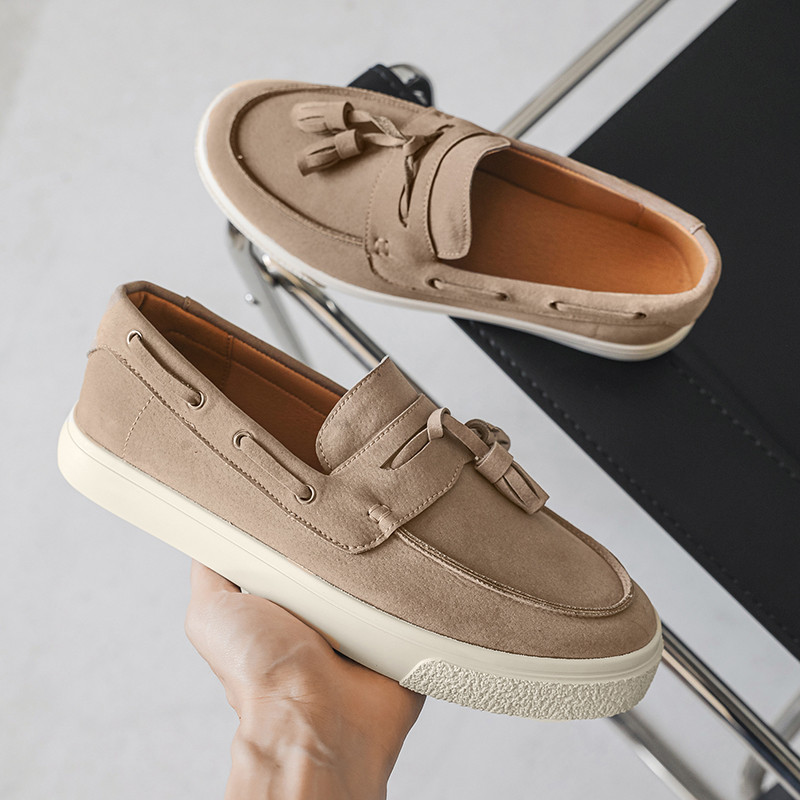 ผู้ชายรองเท้าไม่มีส้นรองเท้าเดียวรองเท้า pennyloafers รูปที่ 4