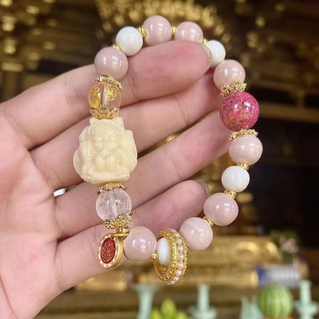 强 Dale Inertion buly Powder 九 Dale Fox Big Glass Glass Glass Glass Glass Bracelet Temple style Pink 