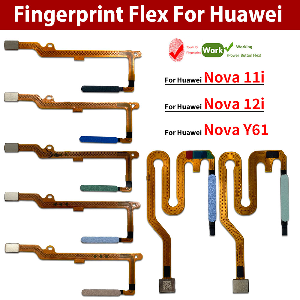 เครื่องสแกนลายนิ้วมือสําหรับ Huawei Nova11i 12i a Y61 Touch ID Home Button Sensor Flex Cable