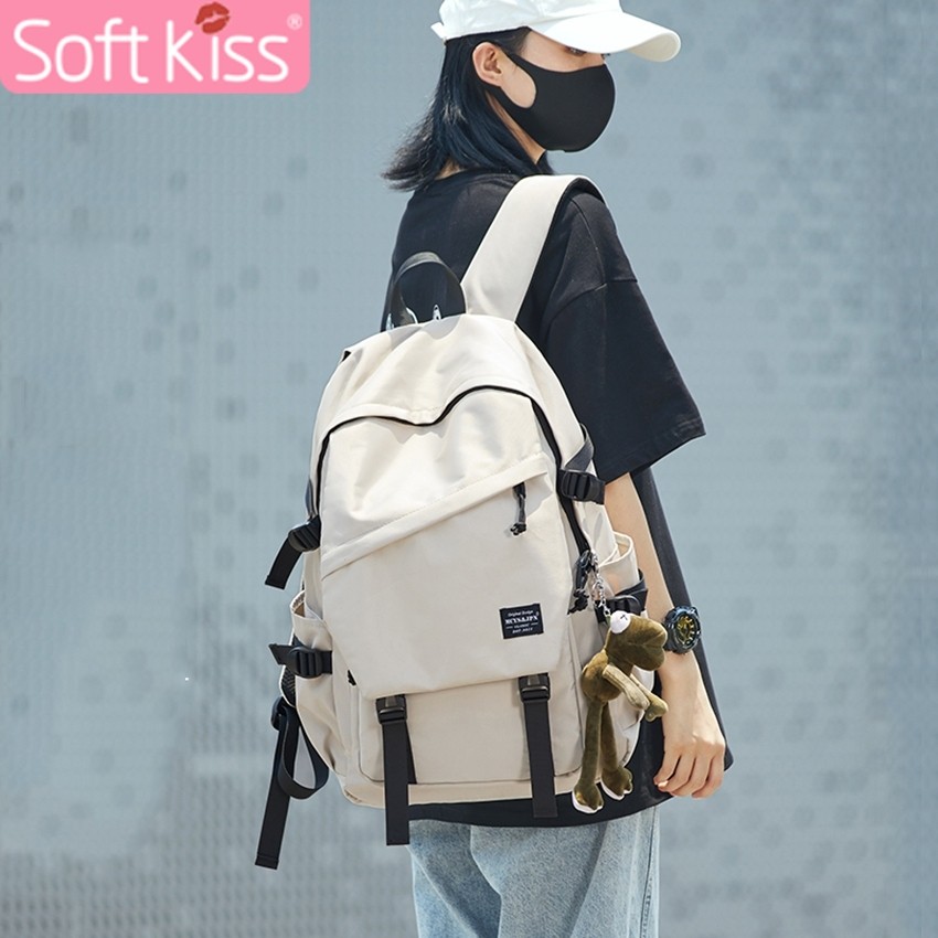 Softkiss กระเป๋าเป้แฟชั่น กระเป๋านักเรียน เป้สะพายหลัง จุของได้เยอะ สายปรับได้ มี 2 สีให้เลือก