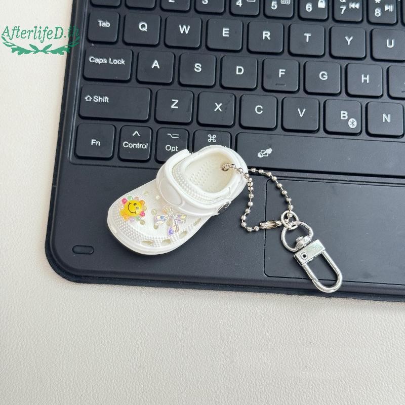 AF 1 ชิ้นกระเป๋าจี้สร้างสรรค์จําลองรองเท้าแตะพวงกุญแจรถสาวกุญแจรถแหวน DIY ตกแต่งเพื่อนของขวัญสําหรับผู้หญิง A - รูปที่ 5