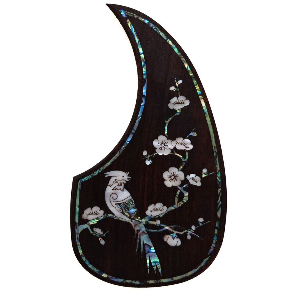Martin D45 Acoustic Guitar Pickguard ไม้เนื้อแข็งฝัง Abalone Flower Bird