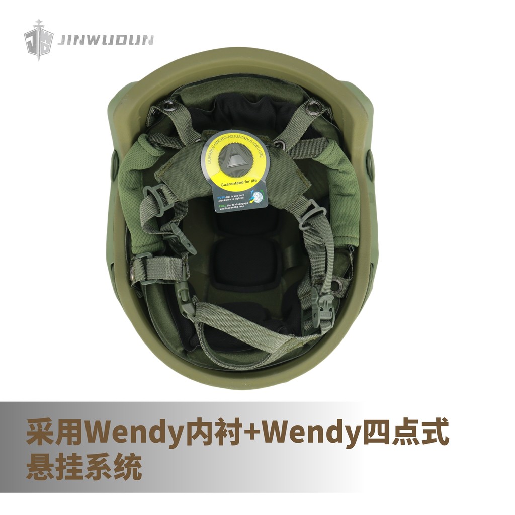 หมวกกันน็อกเกรดป้องกัน IIIA สไตล์อเมริกัน มาตรฐานยุทธวิธี รองรับกระสุน 9x19 มม. - รูปที่ 7