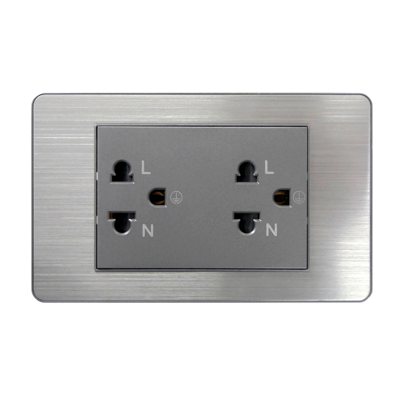 MAX LIGHT TH-FT เต้ารับคู่ MODISH SS/SDSS *เงิน