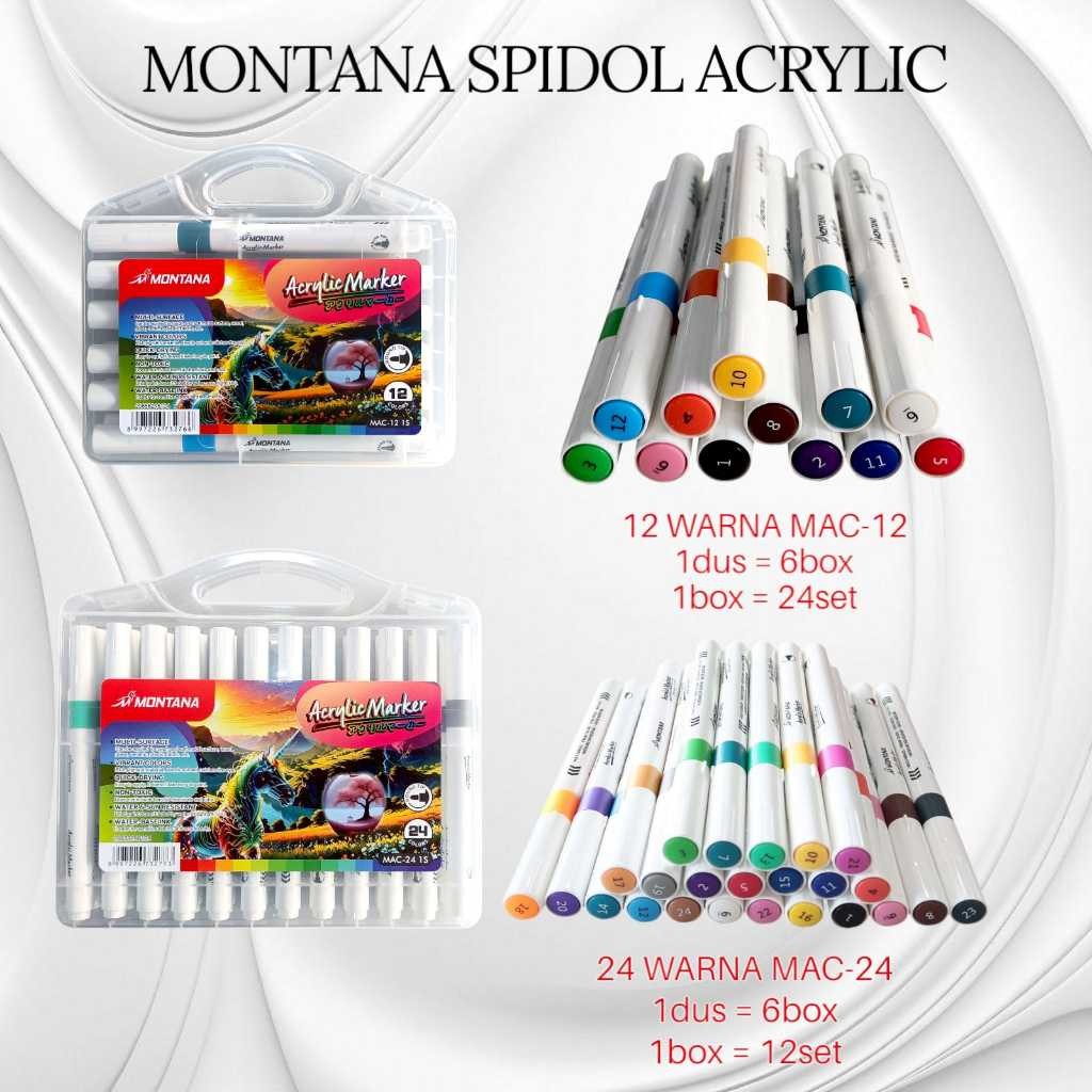 [SDW] pekanbaru/Montana Acrylic Markers MAC-12/ MAC24 COLORS
