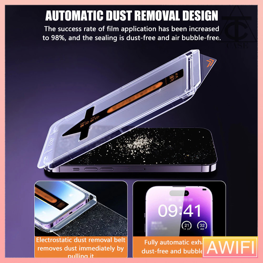 ฟิล์มกระจก ใส กันมอง สำหรับ Samsung กรอบช่วยติด เต็มจอ A12 A13 A23 A02 A02s A32 A03 A03s A51 A52 A53 A54 A55 S22 S23 - รูปที่ 3