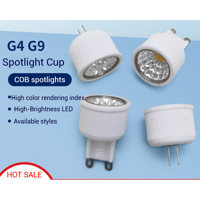 [220V] โคมระย้าแหล่งกําเนิดแสง LED COB Spotlight โคมไฟถ้วย G4 G9 หลอดไฟระบายความร้อนเซรามิกที่มีความเข้มข้นสูง
