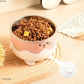 ชามอาหารสัตว์เลี้ยง ชามทรงไข่ ชามสแตนเลส ถอดล้างได้ ฐานกันลื่น ชามแมว ถ้วยอาหารแมว BB