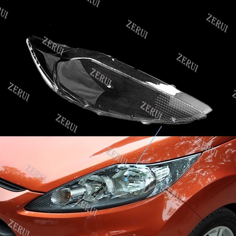 ZR สําหรับ Ford Fiesta 2009 2010 2011 2012 2013 ไฟหน้าหมวก/ไฟหน้าโปร่งใสเลนส์ ford fiesta 2009 อุปกรณ์เสริม ford fiesta 2009 อุปกรณ์เสริม