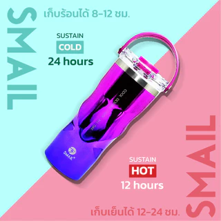 SMAILแก้วน้ำเก็บความเย็น แก้วสแตนเลสมีหูหิ้ว ความจุ650ml รุ่นเกลียวTwist แก้วกาแฟ น่ารักหรูหรา พกพาง่าย แก้วสแตนเลส316