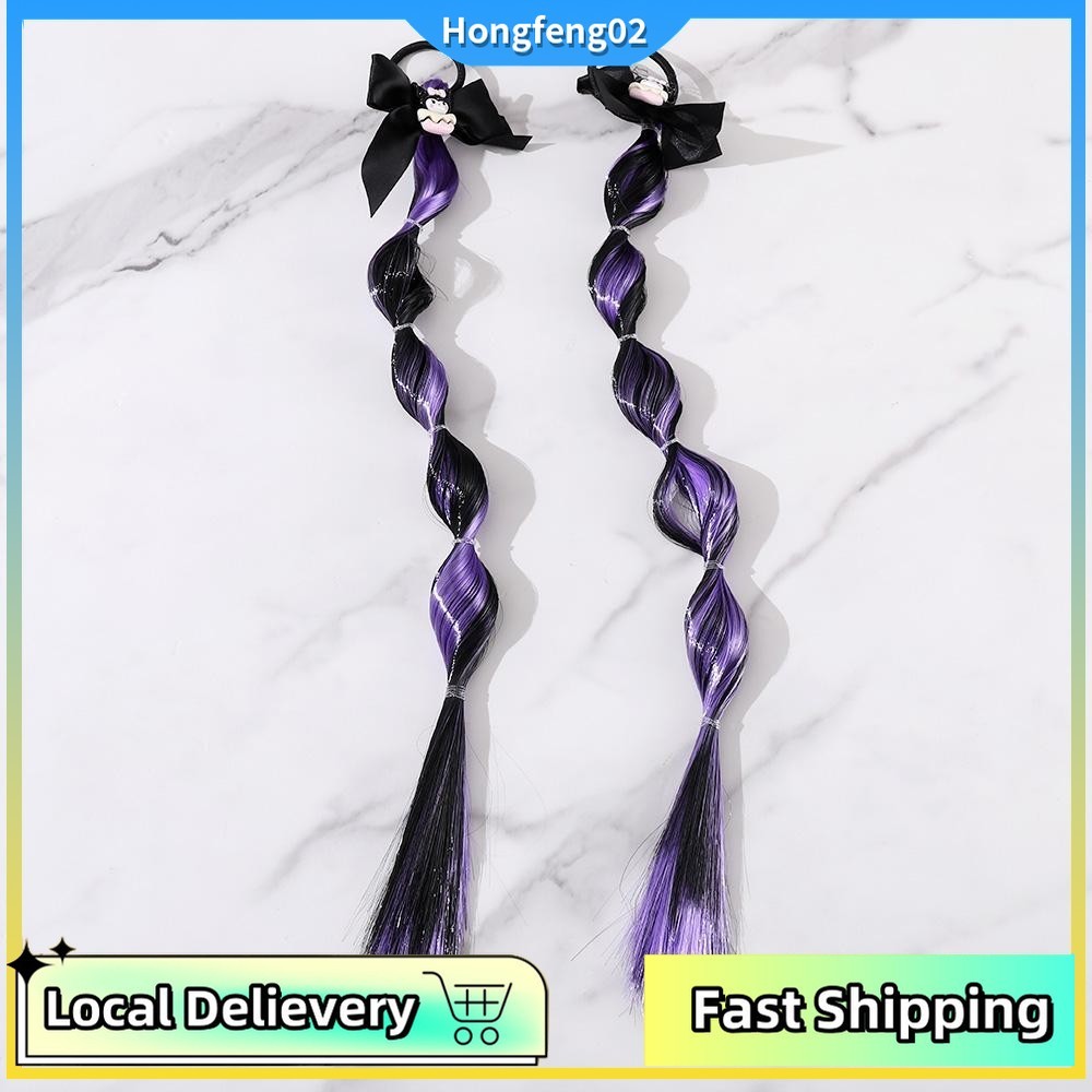 (จัดส่งฟรี) วิกผมหางม้าสีดำสีม่วงสำหรับเด็กและผู้ใหญ่ เย็บอย่างประณีต เพื่อความสวยงามและสะดวกสบาย - รูปที่ 6