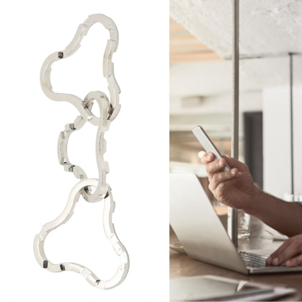 Cast Metal Coaster Puzzle Unlock Smooth Portable สำหรับ Home Kids