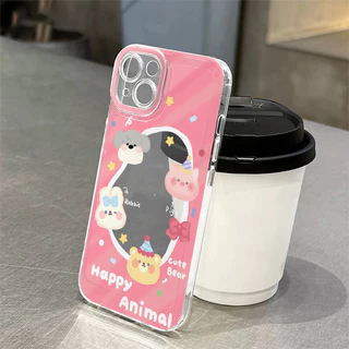 🔥AWIFI🔥เข้ากันได้สำหรับ เคสไอโฟน11 เคส iphone 16 Pro Max 7 8 Plus XR X XS MAX 12 13 14 15 16 เคสใส ช้างลูกแมวน่ารัก