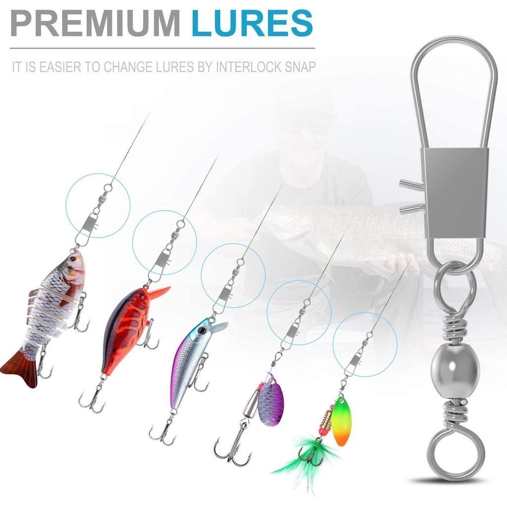 20 ชิ้น กิ๊ฟลูกหมุน กิ๊ฟลูกหมุนตกปลา No.4,6,8,10,14 อุปกรณ์ตะขอสแตนเลสสําหรับใช้ในการตกปลา แข็งแรงและทนทาน กิ๊บลูกหมุน - รูปที่ 5