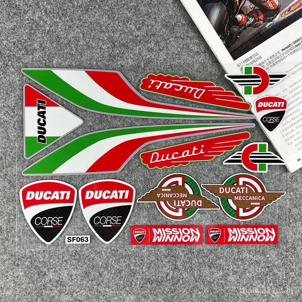 สติกเกอร์สะท้อนแสง Ducati DUCATI821 โลโก้รถรถจักรยานยนต์ 199 Decal หมวกกันน็อค 696/939/V2V4 BF6D