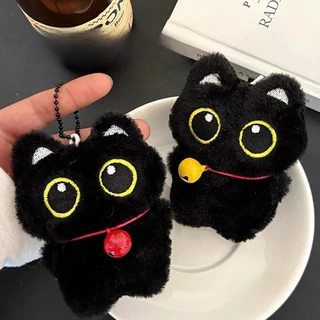 Black Cat Series พวงกุญแจ Creative Soft Plush พวงกุญแจ Merry Christmas ตกแต่งของขวัญ