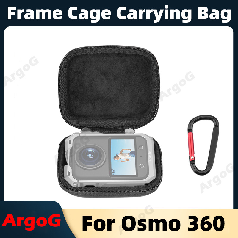 ArgoG Mini กระเป๋าถือสําหรับ DJI Osmo 360 พร้อมกรอบกรงกันน้ํา PU ป้องกันกระเป๋า Osmo 360 อุปกรณ์เสริ