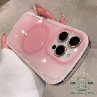 IMD การไล่ระดับสีแม่เหล็กเคสโทรศัพท์ iphone16 Pro Max 15 14 13 12 ปลอกสําหรับเคส iPhone ซิลิโคนนุ่ม TPU กันกระแทก