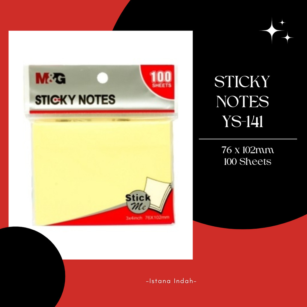 M&G STICKY NOTES 100 แผ่น 76X102MM YS-141