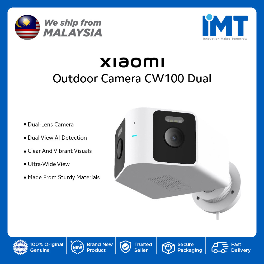 กล้องกลางแจ้ง Xiaomi CW100 กล้องเลนส์คู่ Dual-view AI Detection การป้องกันความเป็นส่วนตัว