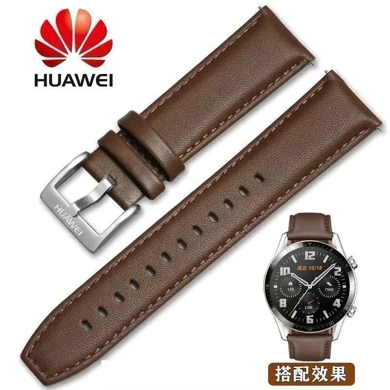 สายนาฬิกา Huawei GT5/GT4/GT3/GT2 สายหนังแท้ watch4/3pro สายรัดข้อมือผู้ชายนาฬิกาผู้หญิง