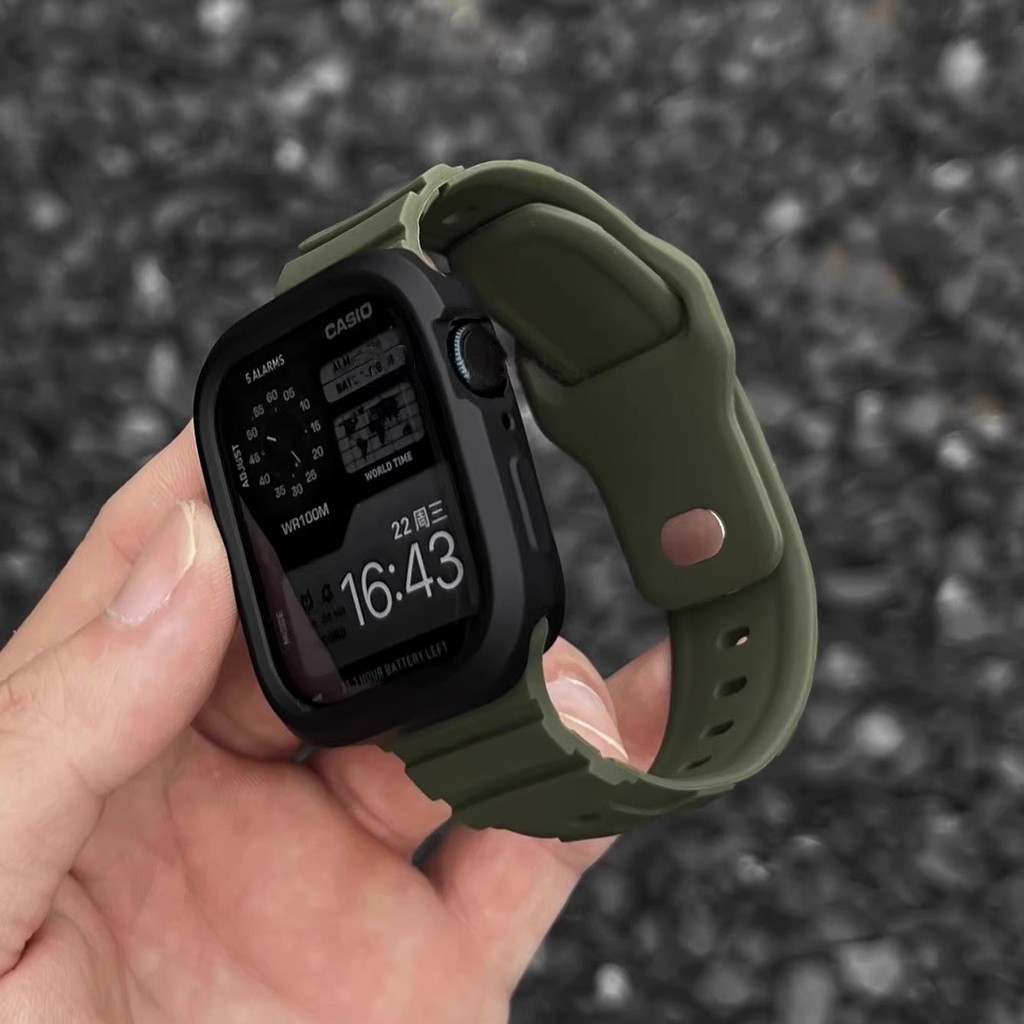 Original Unique Tyre Pattern Silicone สายนาฬิกาที่เหมาะสม Watch456 iwatch S7S8S9