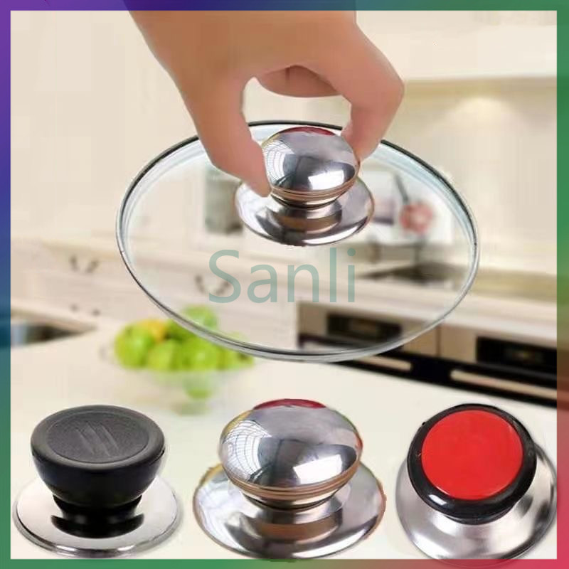 Sanli ด้ามจับ ฝาครอบหม้อ  ฝาครอบหม้ออเนกประสงค์ สแตนเลส กันร้อน  ฝาหม้อแบบตั้งได้